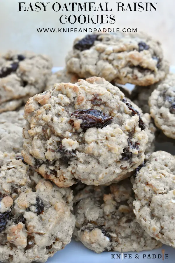 Easy Oatmeal Cookies in a plate