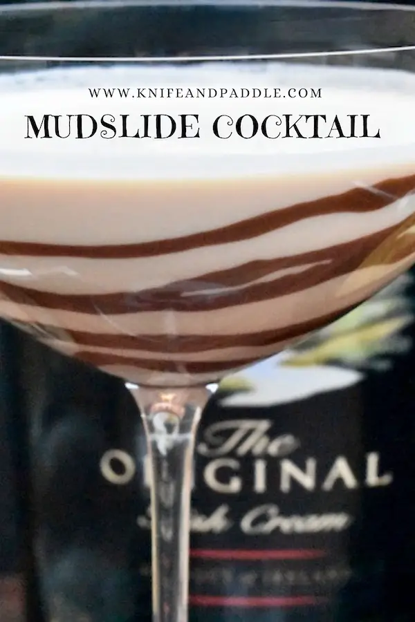 Mudslide cocktail in a coup glass