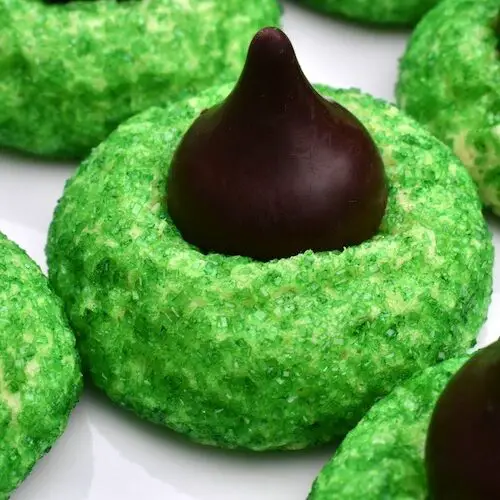 Mint Kiss Blossom Cookies •