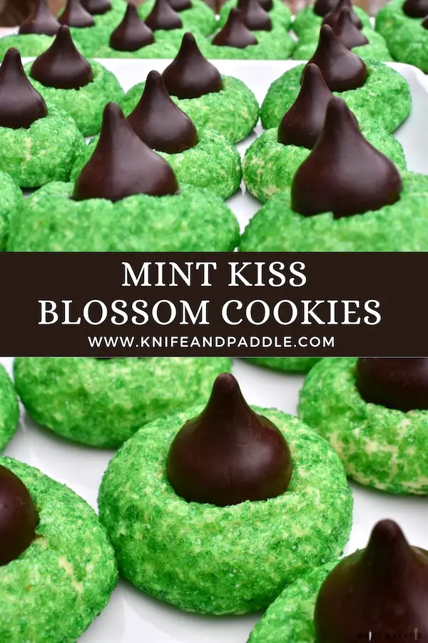 Mint Kiss Blossom Cookies on plates