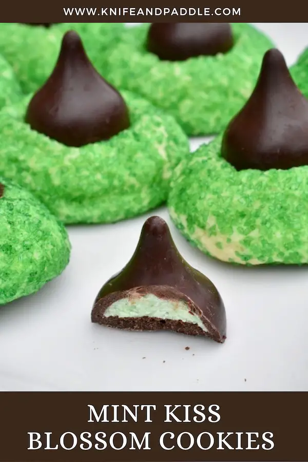 Hershey's Mint Truffles on a green sugar cookie