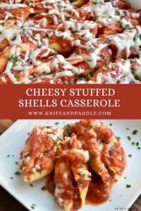 Cheesy Stuffed Shells Casserole • www.knifeandpaddle.com