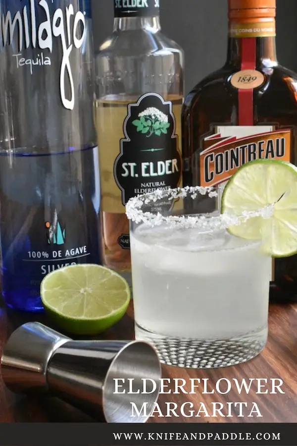 Milagro tequila, St. Elder, Cointreau, lime juice and simple syrup shaken and strained in an ice filled glass