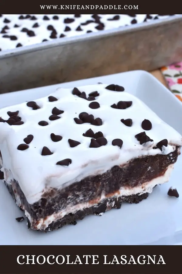 Heavenly Chocolate Lasagna on a plate 