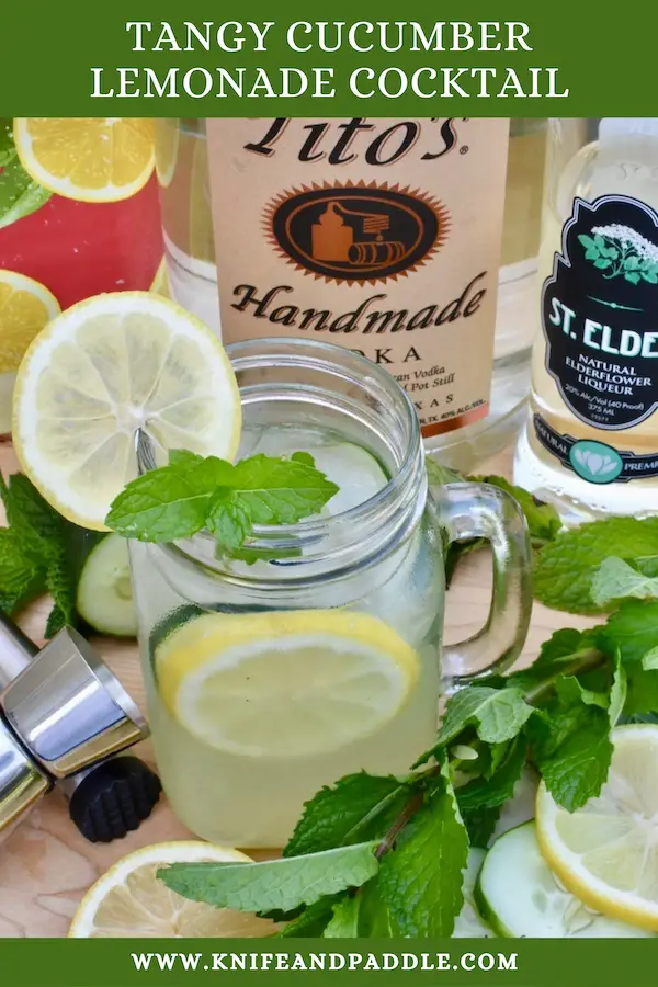Refreshing, minty and cool summer cocktail with vodka and elderflower liqueur