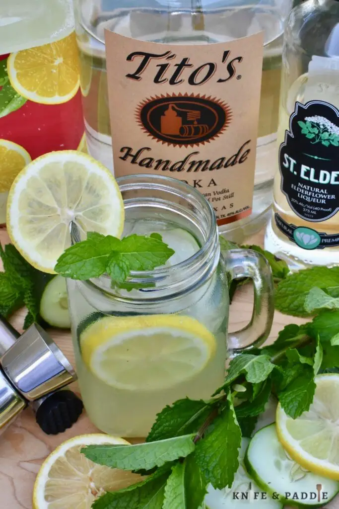 Lemondade, Tito's and St.Elder mixed together for a refreshing summer cocktail