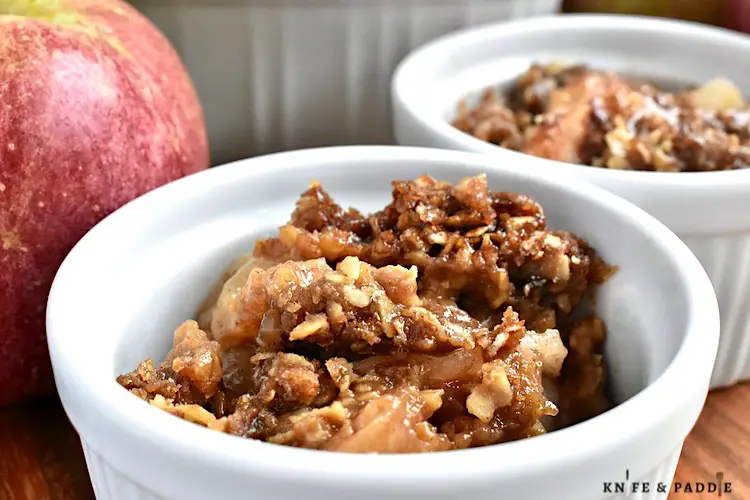 Delicious fall dessert topped with oat topping 