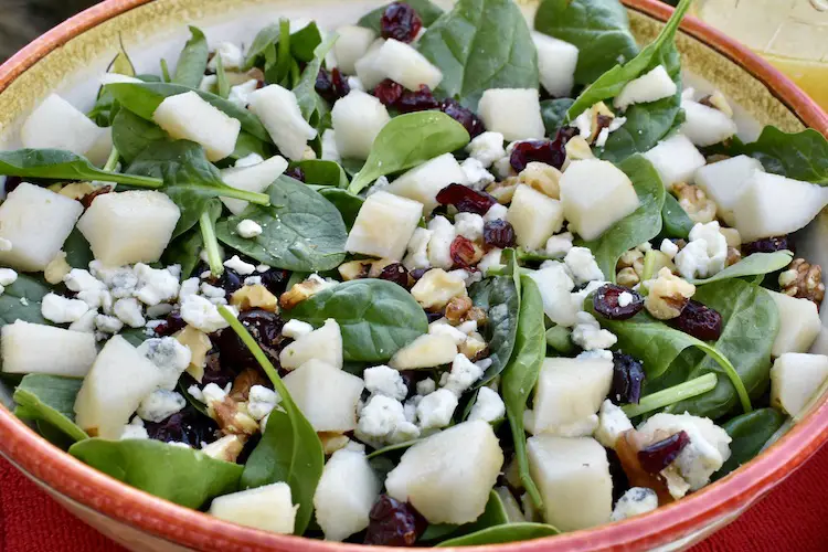 Delicious and Nutrition fruit, nut, and cheese salad 