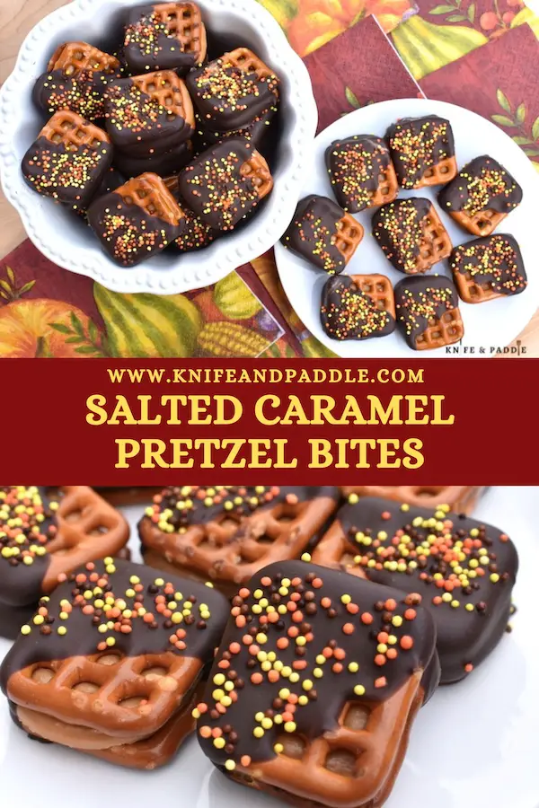 Festive salted caramel pretzel bites