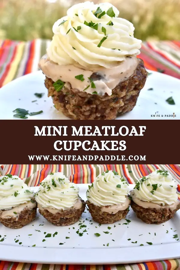 Little muffin tin beef topped with mashed potato "frosting" sprinkled with parsley