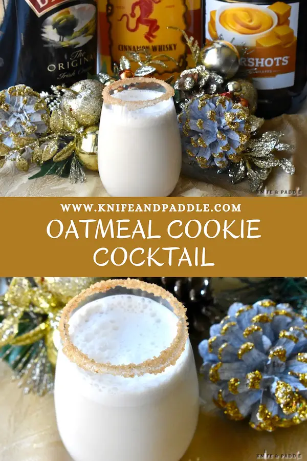 Oatmeal Cookie Cocktail with a cinnamon-sugar rim