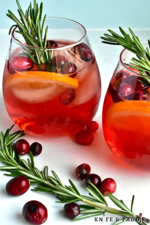 Festive Winter Cocktail served in a large wine glass