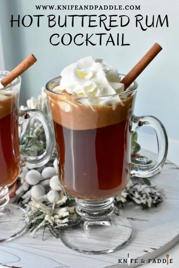 Wam and Cozy Hot Toddy with whipped cream and a cinnamon stick for garnish