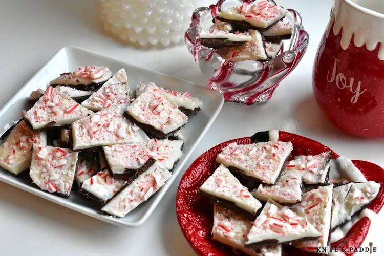 Christmas candy on plate and in a bowl