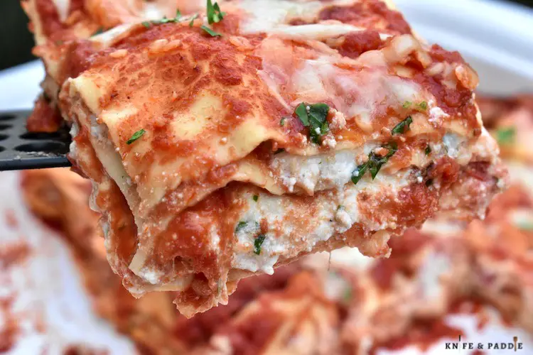Slice on homemade Italian Lasagna