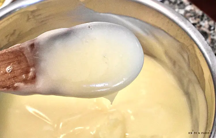 Vanilla custard in a stove top pan