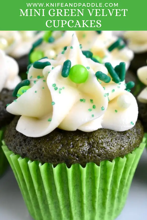 St. Patrick's Day bite-sized treats with silky cream cheese frosting and festive sprinkles