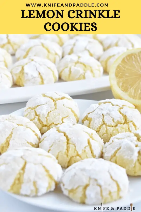 Lemon Crinkle Cookies on a plate