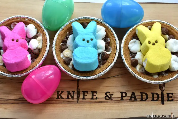 Mini S'mores Pies with a Easter bunny peeps on top