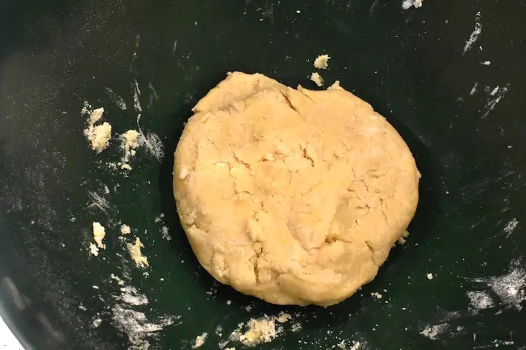 Dough formed into a disk