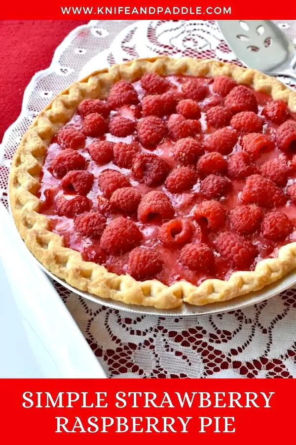 Slice of Simple Strawberry Raspberry Pie