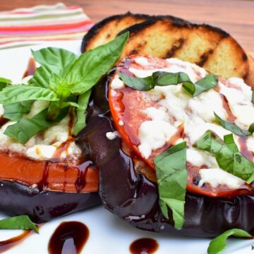 Grilled Eggplant Parmesan Stacks