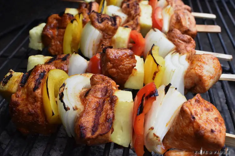 Grilled Chicken Kabobs on the grill