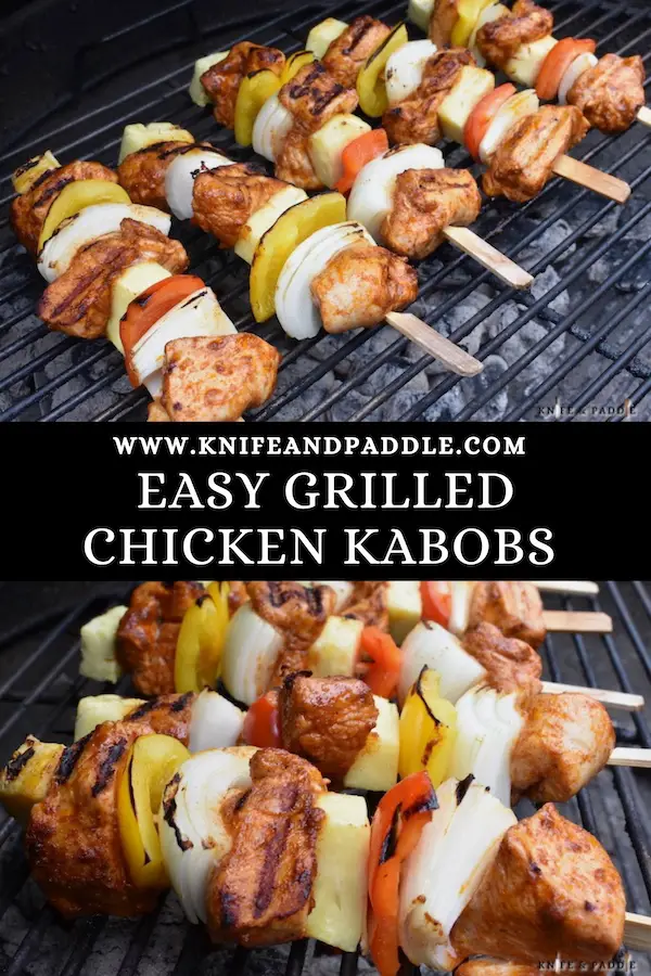 Easy Grilled Chicken Kabobs on the grill