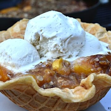 Grilled Peach Crisp Sundaes