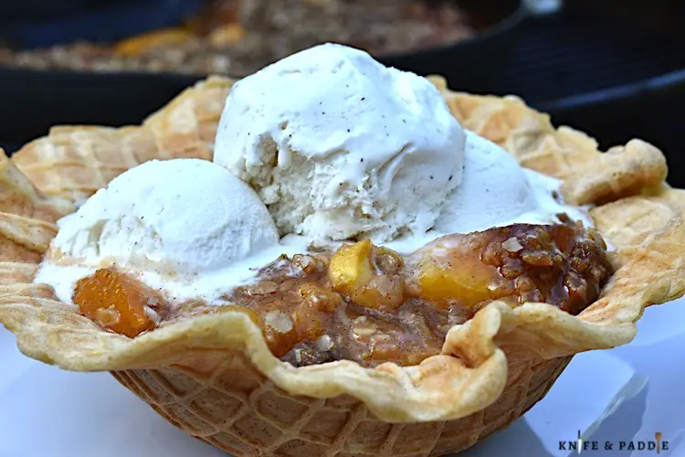 Grilled Peach Crisp Sundaes