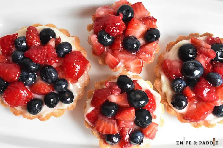 Mini Fruit Tarts on a plate 