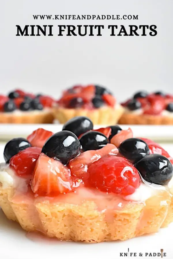 Mini Fruit Tarts on a plate 