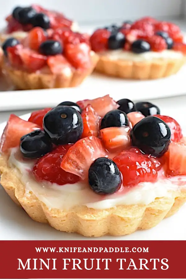 Mini Fruit Tarts on a plate 