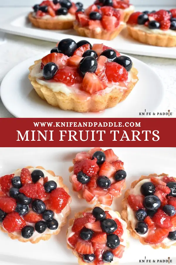 Mini Fruit Tarts on a plate 