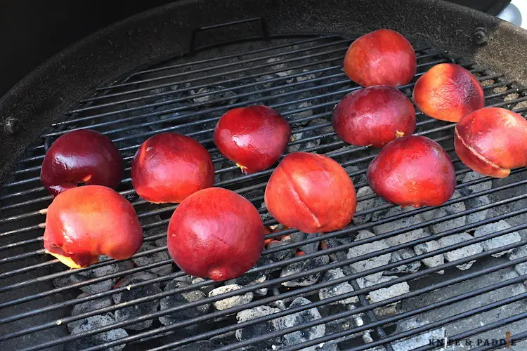 Peaches on a grill