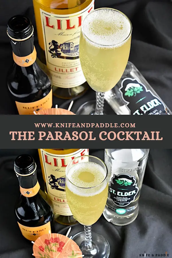 The Parasol Cocktail served in a champagne flute