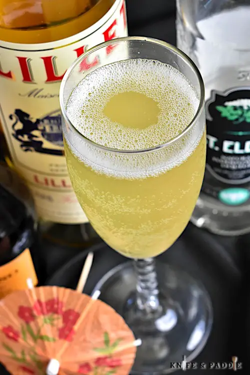 The Parasol Cocktail served in a champagne flute