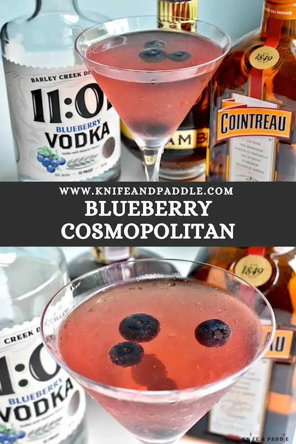 Blueberry Cosmopolitan garnished with fresh blueberries