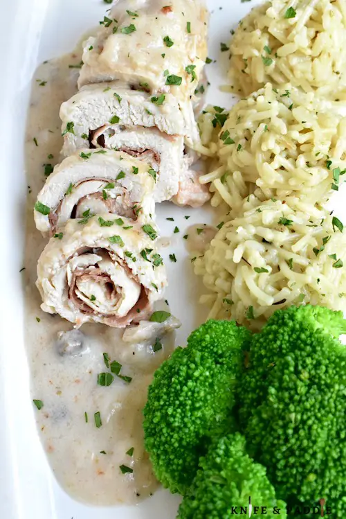 Easy Italian Recipe made in a slow cooker and accompanied by rice and broccoli