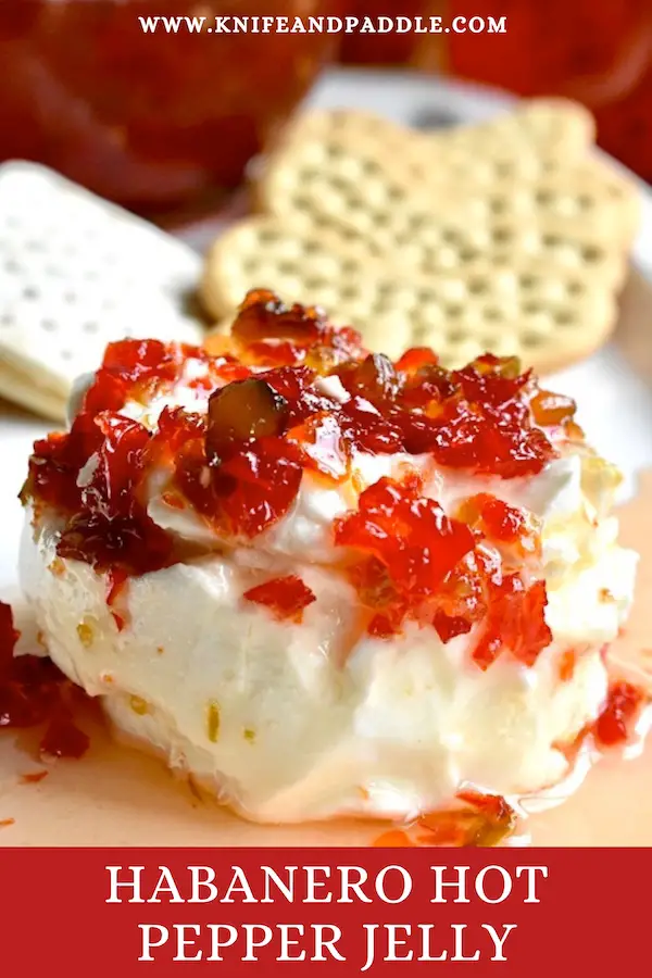 Chili peppers poured over cream cheese and served with an assortment of crackers