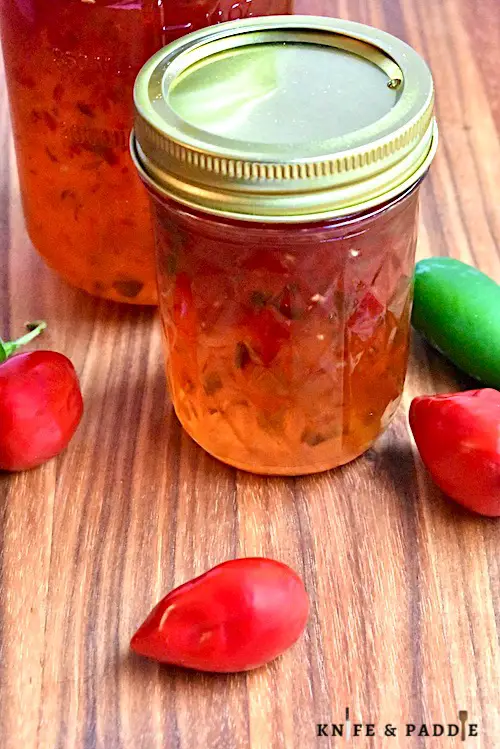 Habanero Hot Pepper Jelly in mason jars