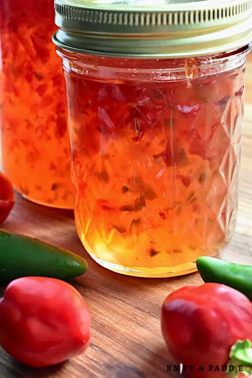 Habanero Hot Pepper Jelly in mason jars