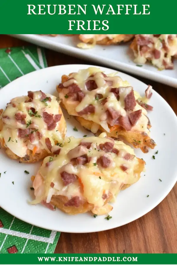 Reuben Waffle Fries on a plate