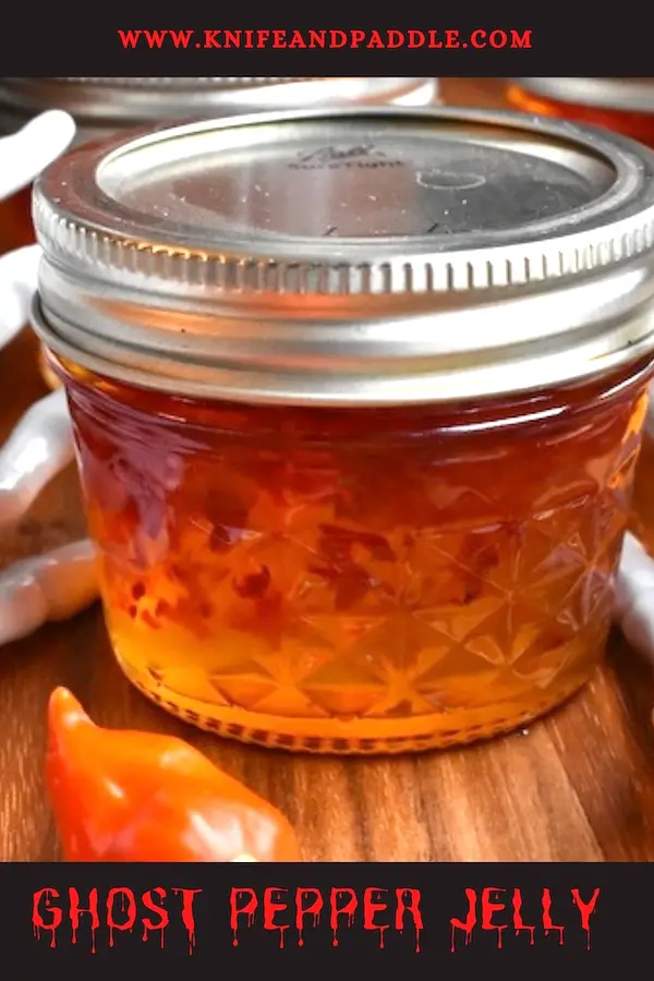 Ghost pepper jelly in 4 oz mason jars