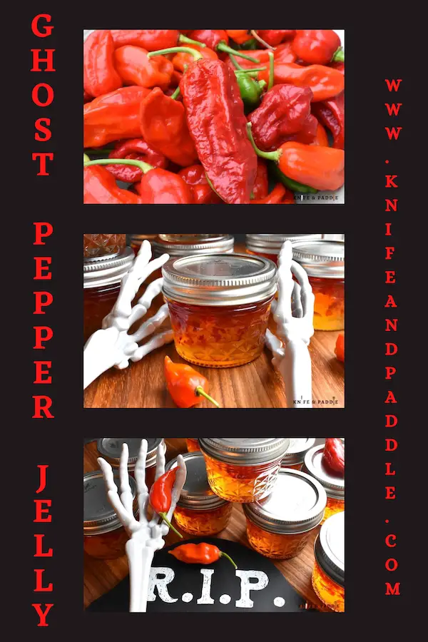 Ghost pepper jelly in 4 oz mason jars