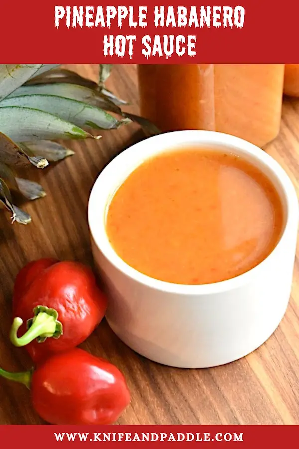 Pineapple Habanero Hot Sauce in a bowl and in a bottle