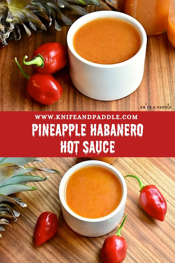 Pineapple Habanero Hot Sauce in a bowl and in a bottle