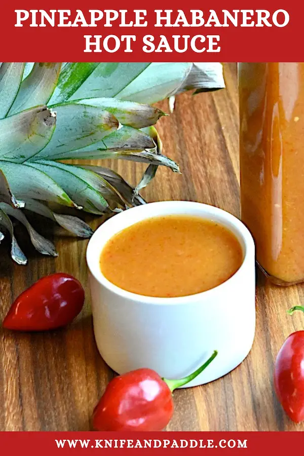 Pineapple Habanero Hot Sauce in a bowl and in a bottle