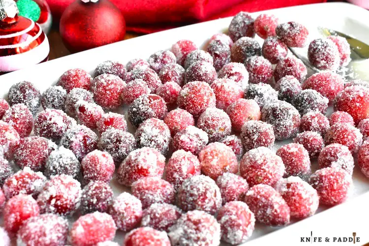 Sugared Cranberries on a plate