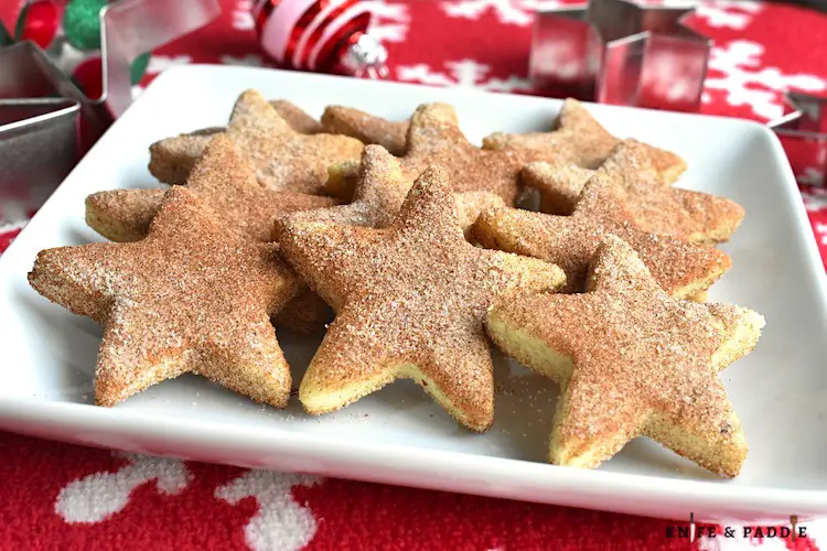 Short-bread like Christmas Cookie topped with cinnamon and sugar